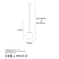Lustra, Fulgor, 942FLG1308, Metal, Alb/Negru
