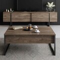 Masuta de cafea, Bexley, Luxe, 90x60x40 cm, Nuc / Negru