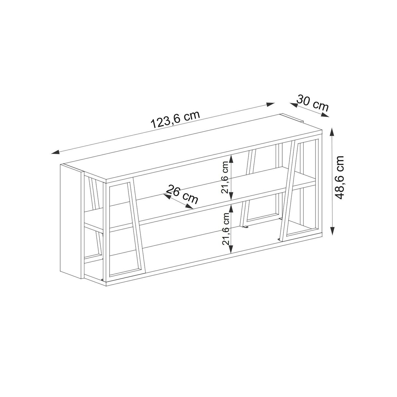 Comoda TV, Arnetti, Lissa Rafli / Tv Stand, 123.6x30x48.6 cm, PAL, Safir / Alb