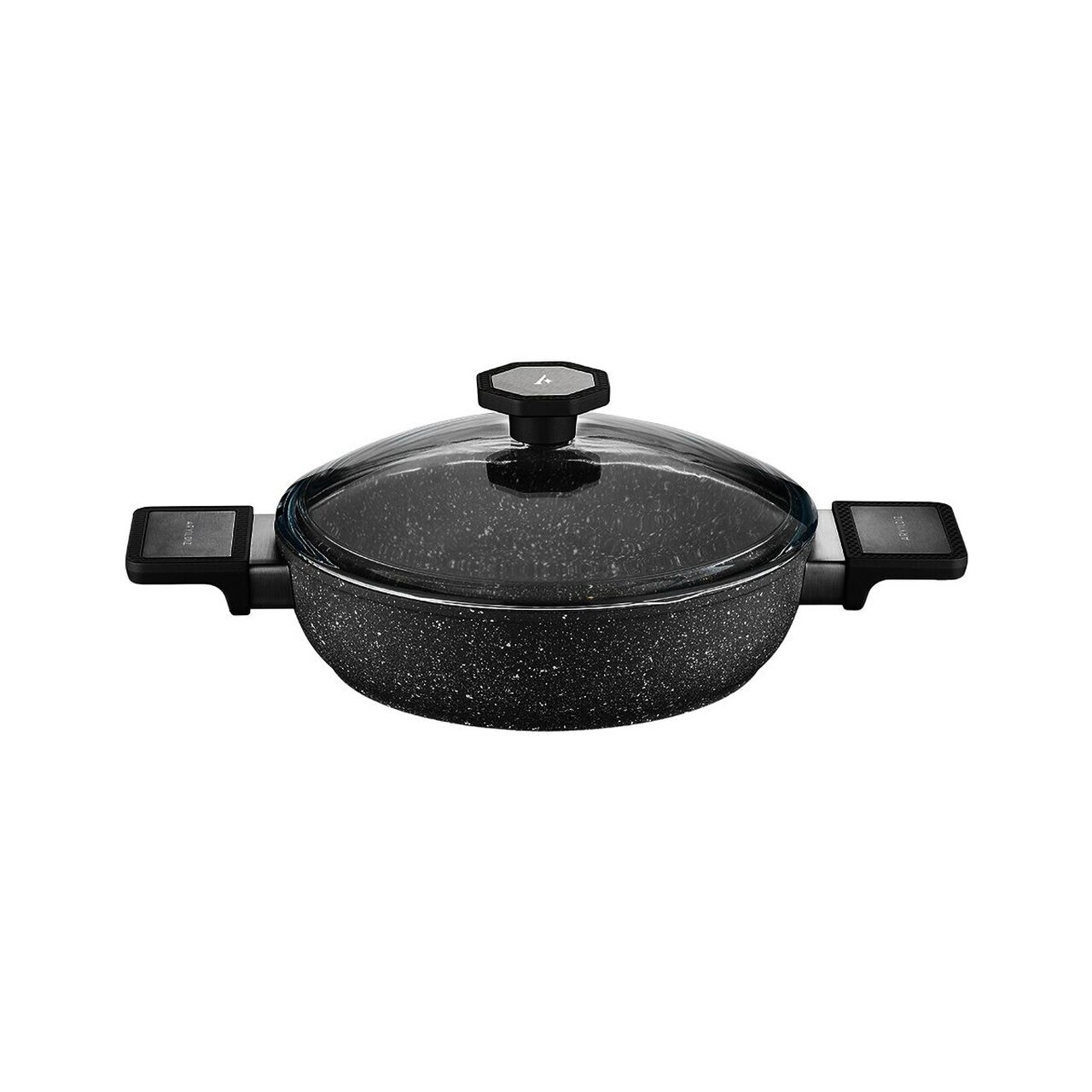 Set vase pentru gatit, Hermia, 868ARY1316, ALUMINIU ACOPERIT CU GRANIT, Capac 1: 20 cm (1 bucată), Negru — imaginea 3