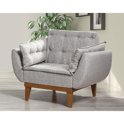 Fotoliu, unique design, 867unq1053, lemn de carpen, gri