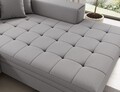 Coltar extensibil dreapta 4 locuri ELTAP, Sol-30, Solange, 292x196x84 cm, lemn/poliester, gri deschis