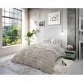 Lenjerie de pat pentru doua persoane Stars and Stars Taupe, Sleeptime,  amestec bumbac