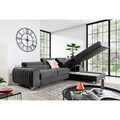 Coltar extensibil dreapta 3 locuri ELTAP, RT-04VE, Grayson, 278x205x92 cm, lemn/poliester, gri