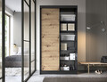 Dulap pentru haine ELTAP, Esville II, 120x60x220 cm, MDF/ABS, negru/stejar