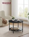 Masuta de cafea, Vasagle, Modern Faux Marble, 65x45 cm, PAL/sticla temperata/otel, negru
