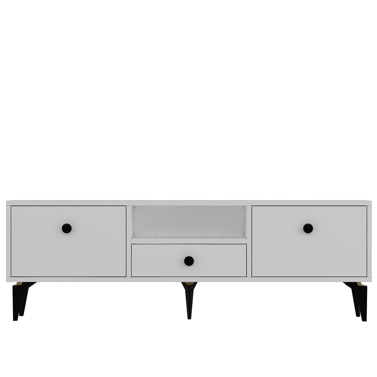 Comoda TV, Hanah Home, 1300-DROP-1, 140x49x30 cm, PAL , Alb/Negru - view 3