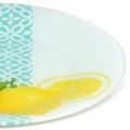 Set 12 farfurii, Fresh Summer, 20 cm - 25 cm, sticla, transparent/multicolor