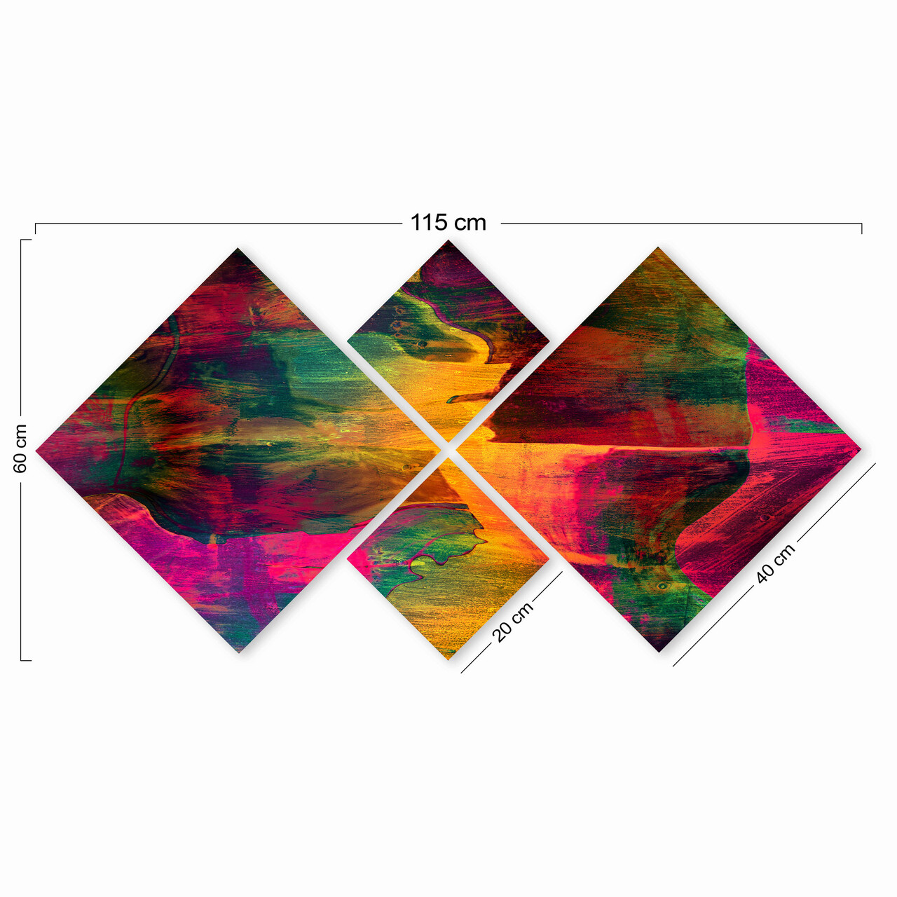Set 4 tablouri decorative, 4MDF11661780, MDF, Imprimat UV, Multicolor - 2 | YEO