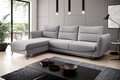 Coltar extensibil stanga 3 locuri ELTAP, LT-04GO, Silva, 276x201x100 cm, lemn/poliester, gri deschis