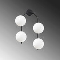 Aplica de perete, Fulgor, 942FLG2114, Metal, Negru / Crem