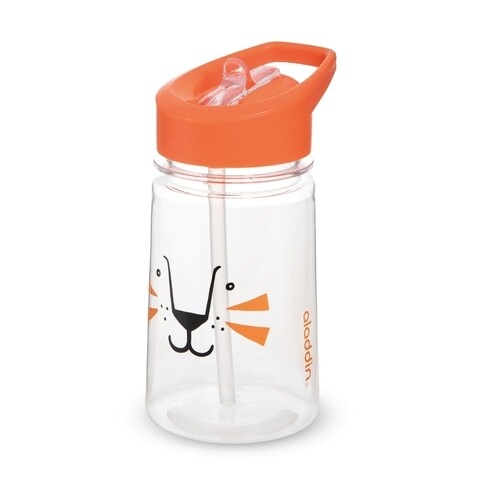 Sticla plastic Zoo Flip & Sip, Aladdin, 430 ml, model tigru