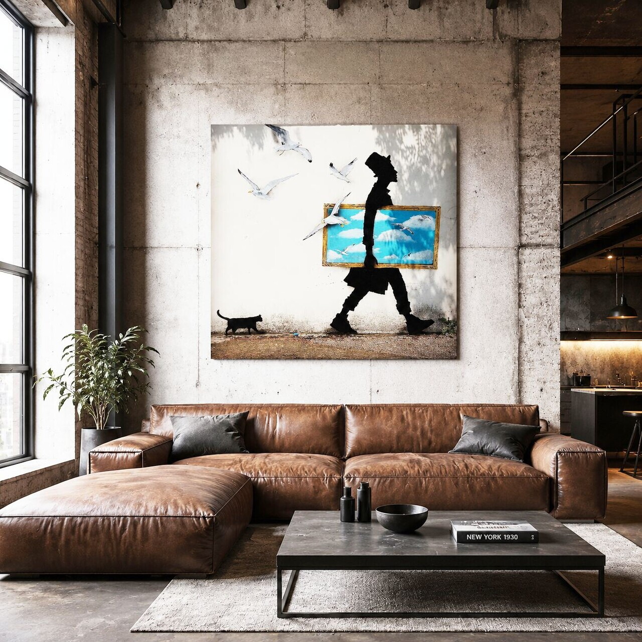 Tablou decorativ, KNV12069, Canvas, Lemn, Multicolor