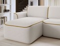 Coltar stanga 4 locuri ELTAP, Ume, 287x190x88 cm, lemn/poliester, alb/galben