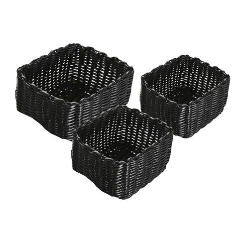 Set 3 cosuri de depozitare diano, versa, 21x17x10 cm, negru