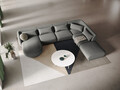 Coltar panoramic dreapta 6 locuri, Tulum, Cosmopolitan Design, 330x255x70 cm, catifea, gri deschis