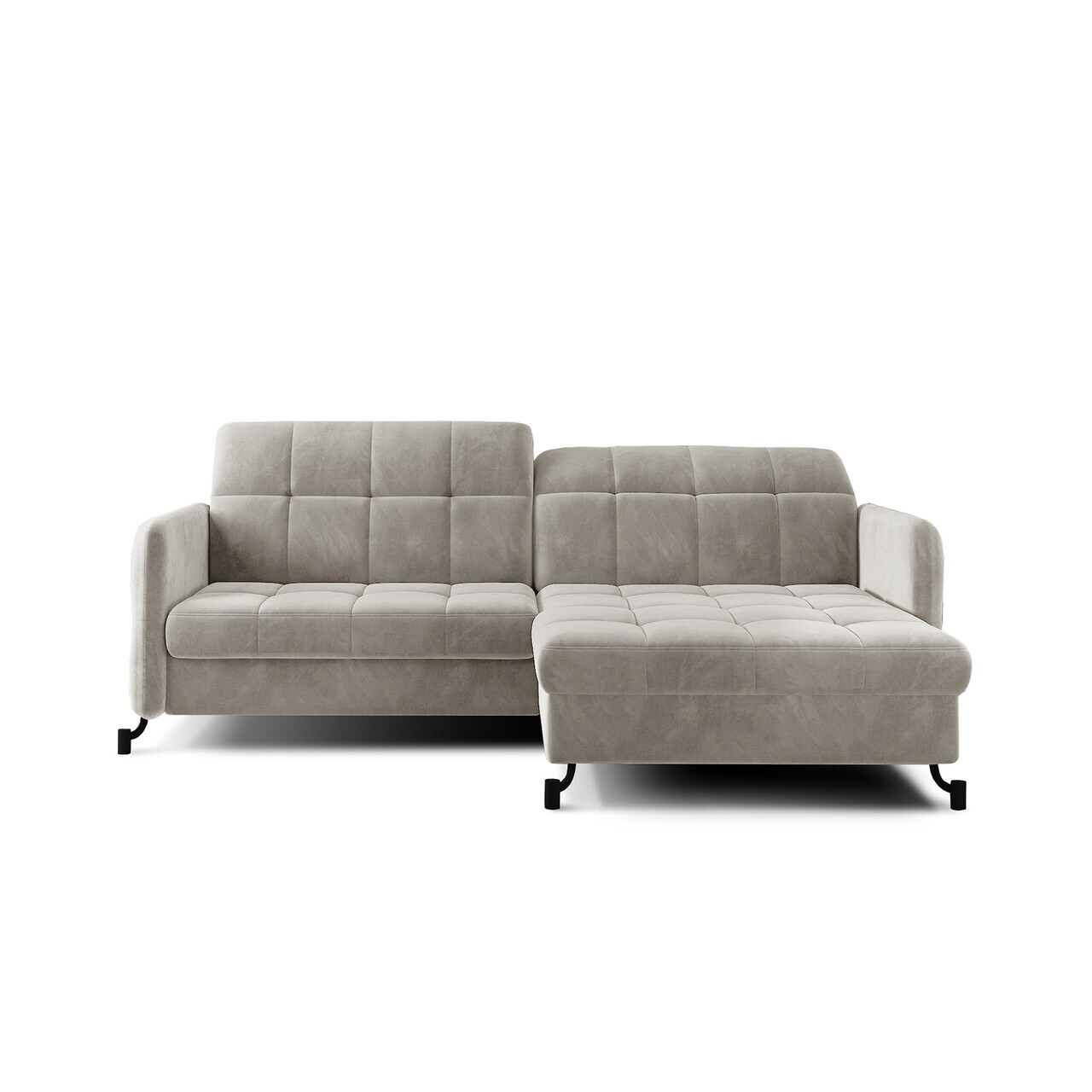 Set coltar extensibil dreapta 3 locuri si taburet ELTAP, Lor_PP_10, Lorelle, 225x160x105 cm / 100x70x45 cm, lemn/poliester, bej - view 2
