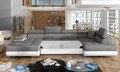 Coltar extensibil dreapta 6 locuri ELTAP, Rod-30, Rodrigo, 345x202x90 cm, lemn/poliester, gri inchis/alb