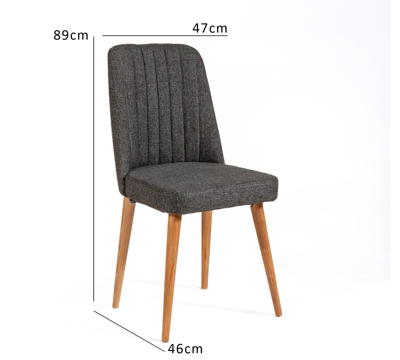 Scaun, Hanah Home, Vina Sandalye Anthracite, Atlantic, 47x89x46 cm, Pin Atlantic / Antracit - imagine 5