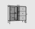 Comoda ADRK, Tili 1D 3S 3P, 100.2x40.8x95 cm, PAL laminat, bej