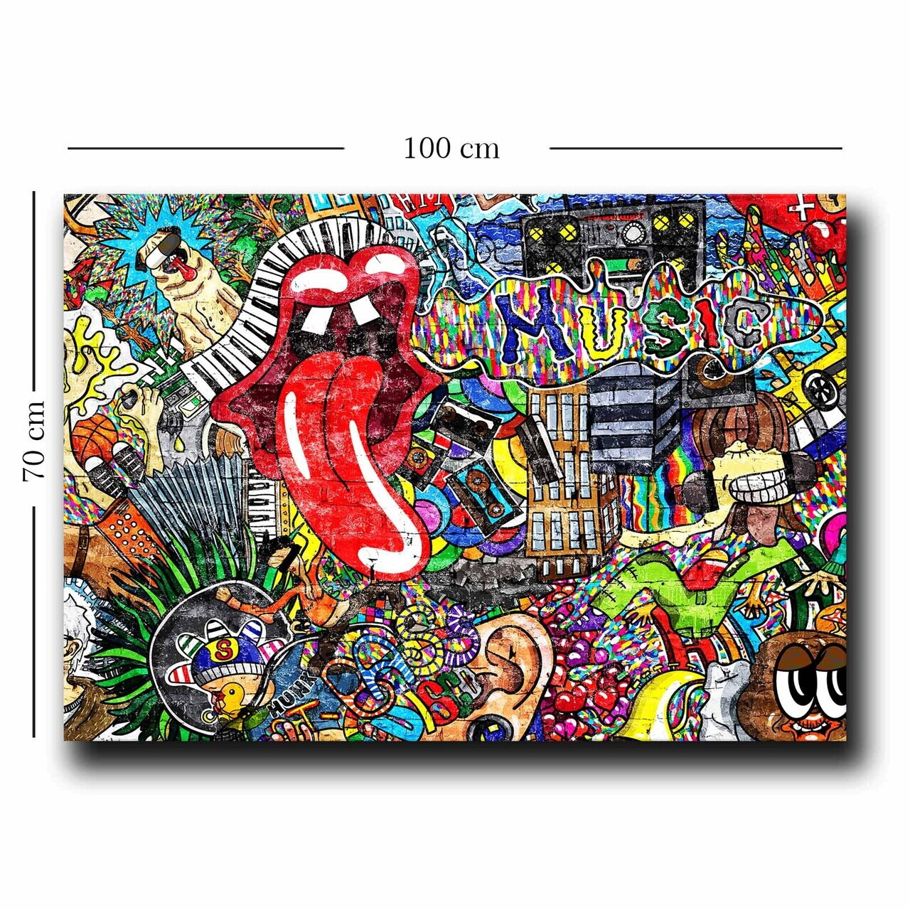 Tablou decorativ, 70100POP-009, Canvas, Lemn, Multicolor — imaginea 4