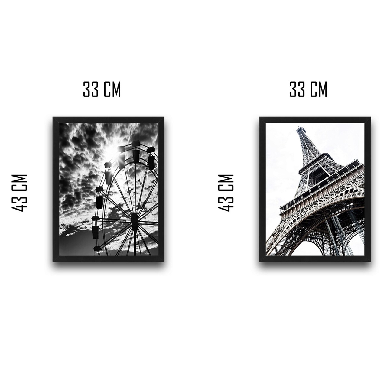 Set 2 tablouri decorative, Paris Set, PAL, Hartie, Multicolor