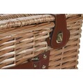 Cos de picnic pentru 4 persoane, DKD Home Decor, 48 x 32 x 22 cm, rachita, natural/albastru
