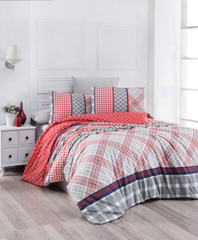 Lenjerie de pat pentru o persoana Single XL (DE), Life – Red, Life Style, Bumbac Ranforce Life Style