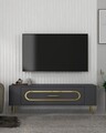Comoda TV, Olivia, Retrop3, Antracit / Aur