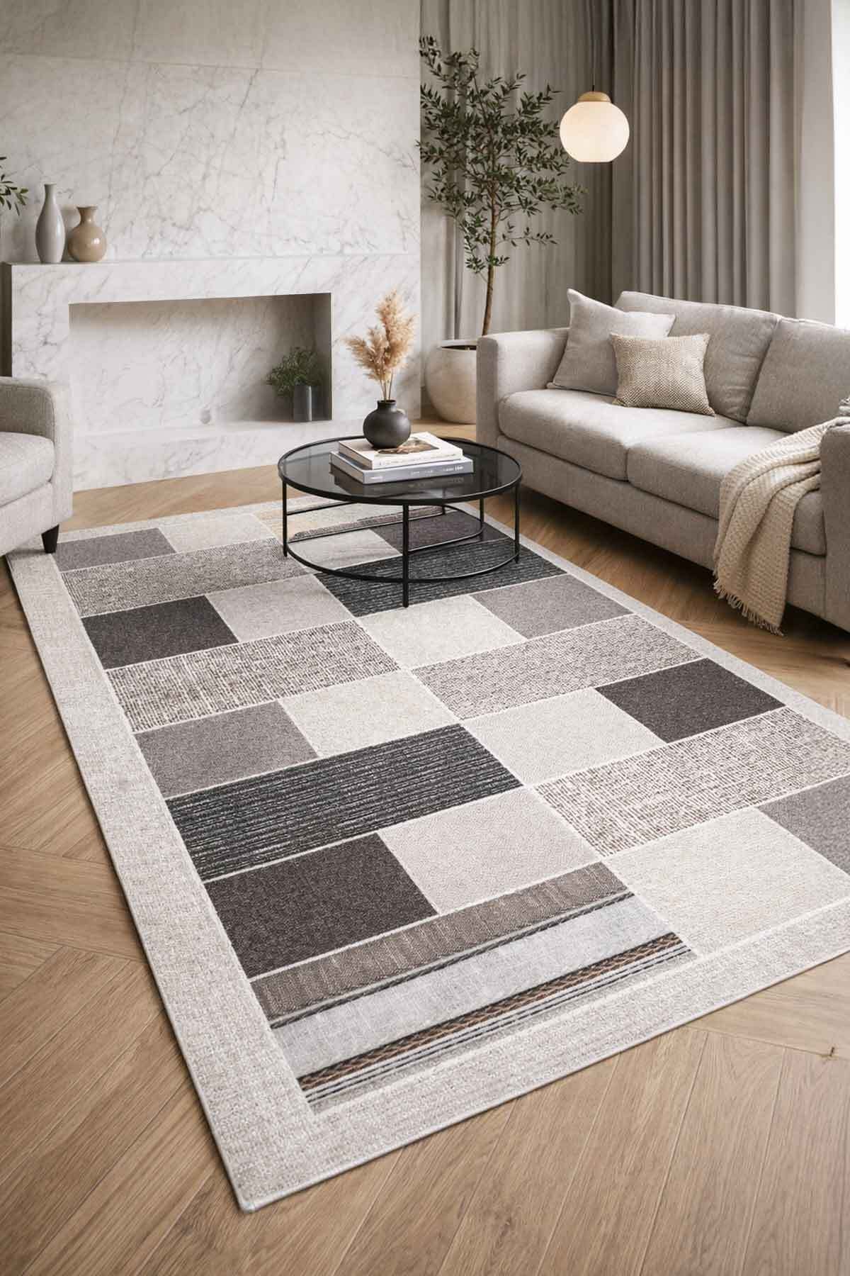 Covor, CLR-7384-HALI-39, 160x250 cm, Poliester, Gri