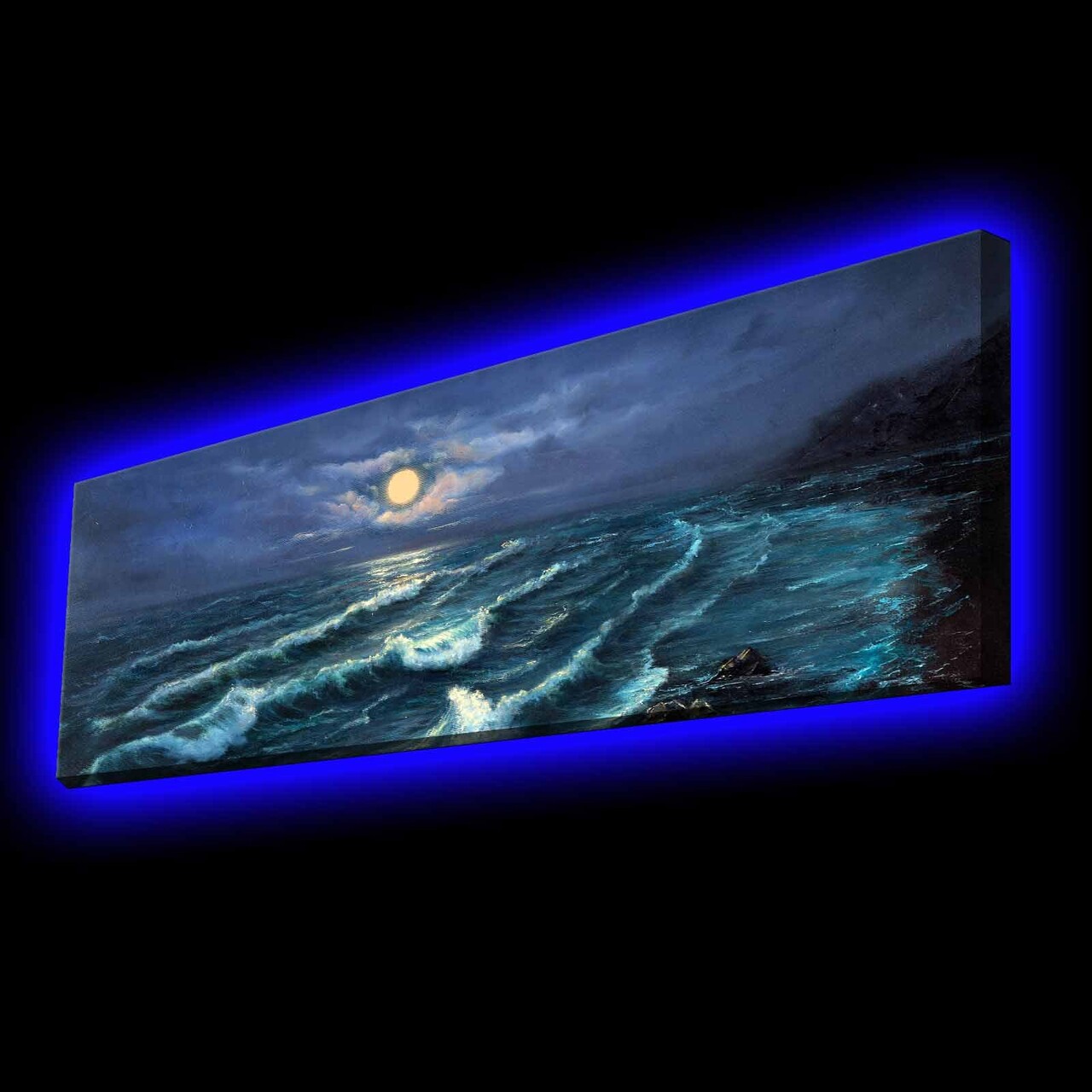 Tablou decorativ cu lumina LED, 3090KTLGDACT, 30 x 90 cm, Multicolor - view 2