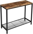 Consola cu 1 raft, Vasagle, 100 x 35 x 80 cm, otel/PAL, maro rustic
