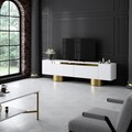 Comoda TV, Bexley, Bohem, Alb/Auriu