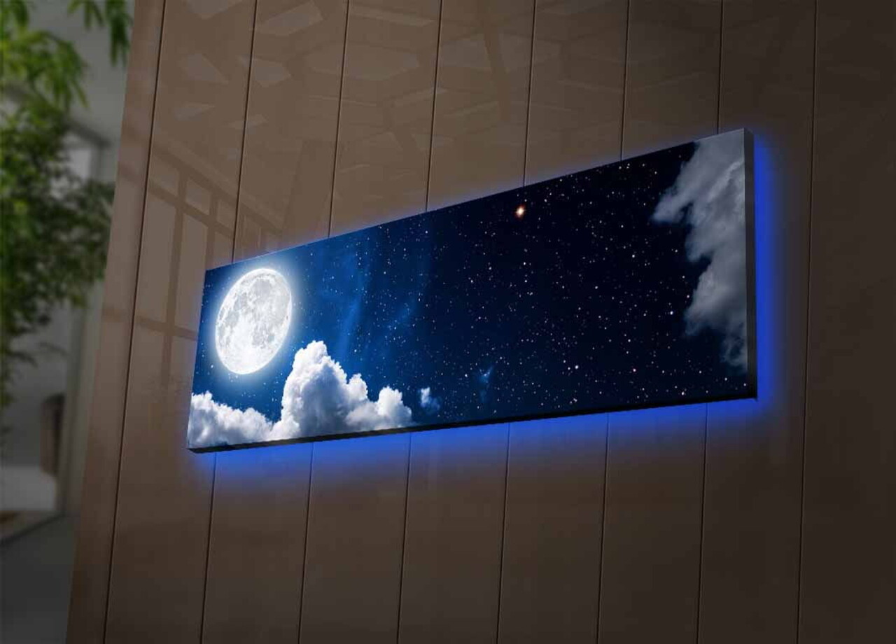 Tablou decorativ cu lumina LED 3090NASA-008 30 x 90 cm Multicolor