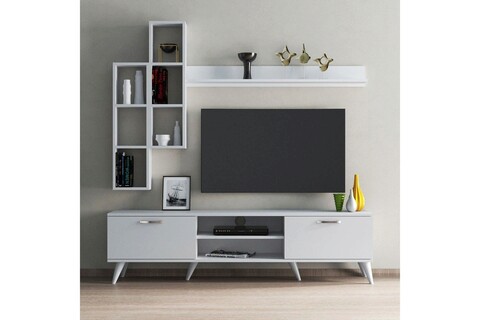 Comoda tv, tanmob, tvu0301, 180x48x35 cm, pal , alb