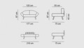 Canapea extensibila Genzo, Futon, 2 locuri, 177x81x87 cm, metal, negru
