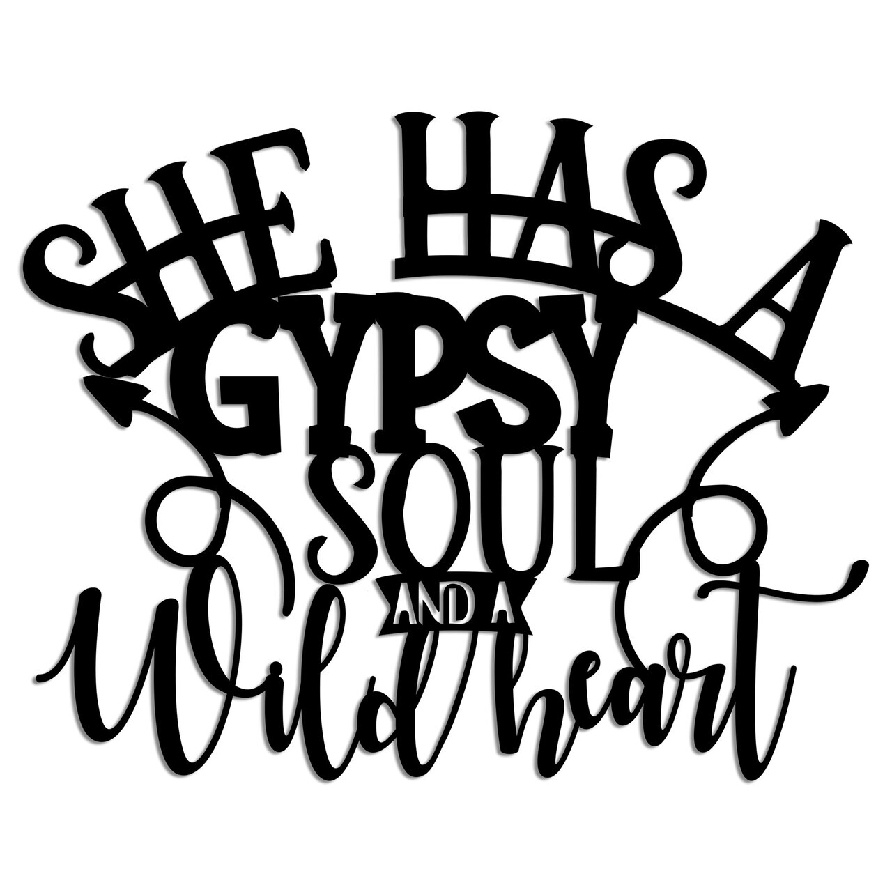 Decoratiune de perete, Gypsy Soul, Dimensiuni: 55 x 43 cm , Negru — imaginea 5