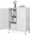 Dulap metalic pentru birou, Songmics, 80x40x90 cm, otel, gri mat