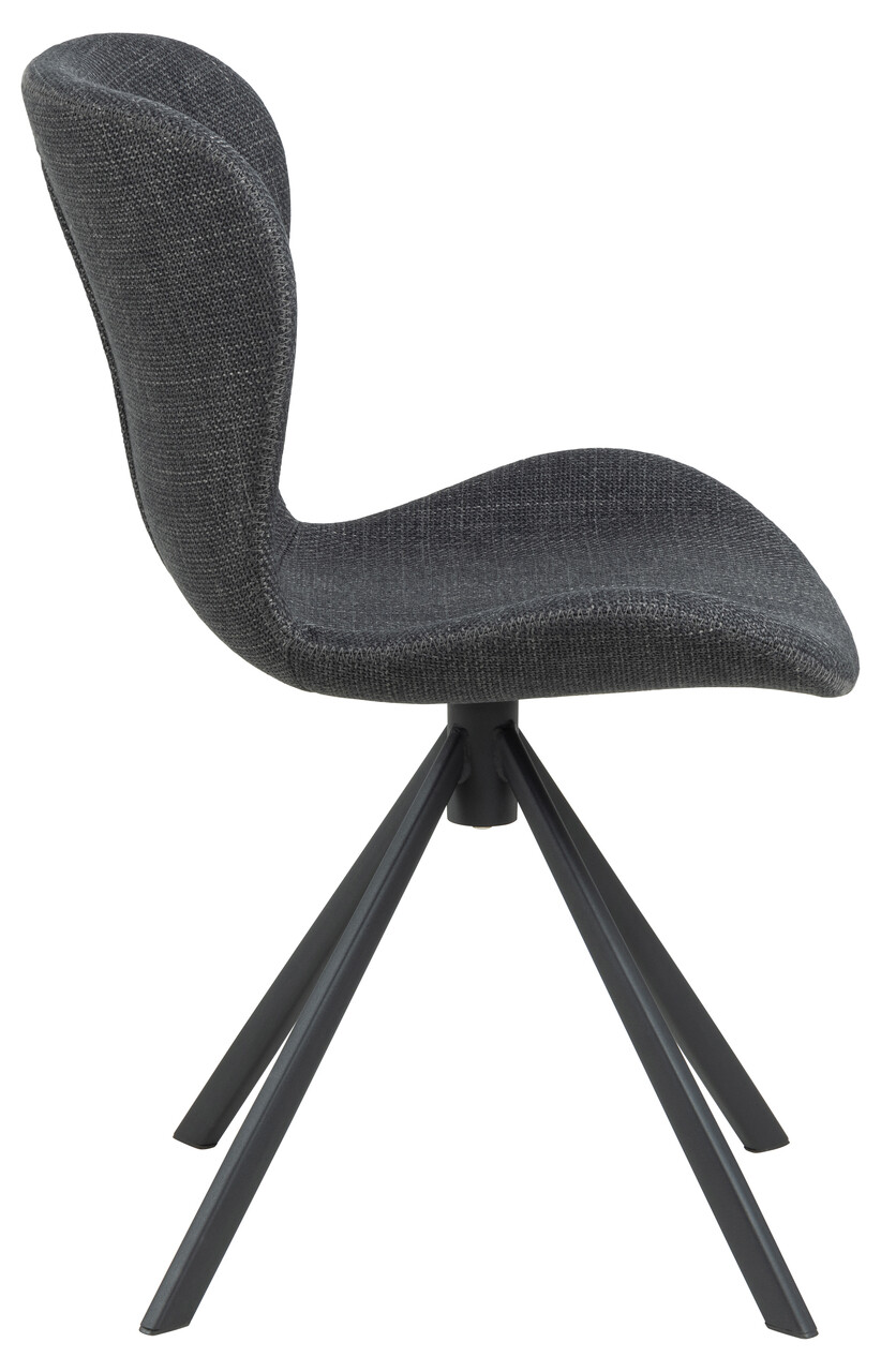 Scaun Batilda -A1, Actona, 46.5x53x81 cm, rotativ, tesatura structurata/otel, gri inchis - view 9
