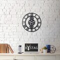 Ceas de perete, Gear, Metal, Dimensiune: 50 x 50 cm, Negru