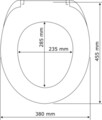 Capac de toaleta cu sistem automat de coborare, Wenko, Astera, 38 x 45 cm, duroplast, alb/gri