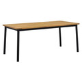 Set mobilier gradina/terasa Elle, 5 piese, aluminiu/lemn de teak, negru/natur