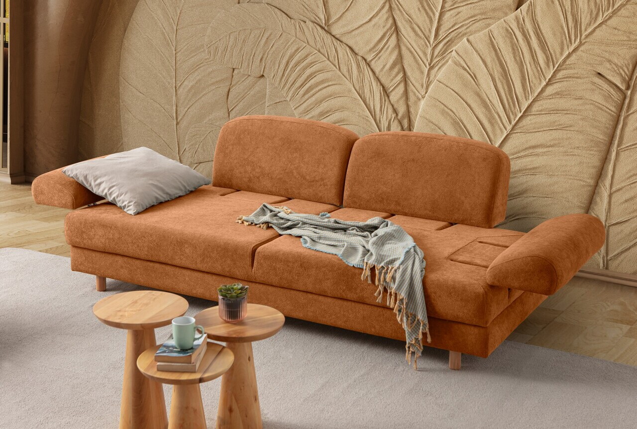 Canapea extensibila 3 locuri, Atelier del Sofa, 752EST1169, Portocaliu — imaginea 2