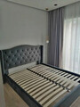 Pat matrimonial tapitat, cu tablie Aspen Velvet, Signal, 160x200 cm, catifea, gri