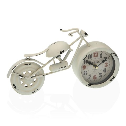 Ceas de masa Motorbike, Versa, 31 x 5.5 x 17 cm, metal, alb