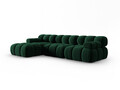 Coltar modular stanga 4 locuri, Bellis-51, Micadoni Home, 282x155x70 cm, catifea, verde bottle