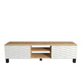 Comoda TV, Retricy, Lukas, 150x35x40.3 cm, PAL, Safir / Alb