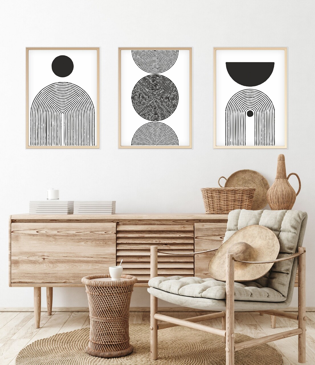 Set 3 tablouri decorative, Huhu163, Cadru: 100% LEMN MASIV (Grosime: 2,5 cm), Multicolor - view 2