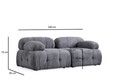 Canapea 2 locuri, Atelier del Sofa, 560ARE1556, Lemn de fag / PAL, Gri