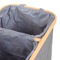Cos de rufe Nellie, Homla, 55.5x34.5x60 cm, poliester/bambus, gri inchis/natur
